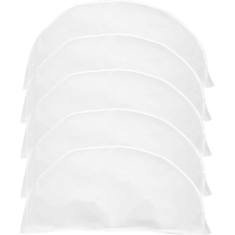 Lot de 5 housses d'épaules respirantes pour vêtements et costumes, protections anti-poussière.-60.00X30.00X5.00CM-White (1/4)