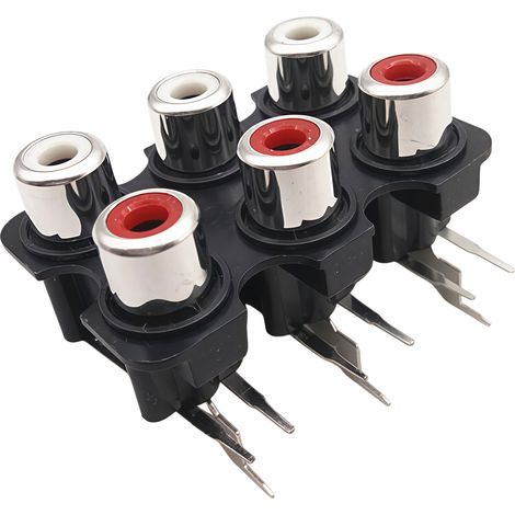 Connecteur d'entrée audio RCA (signal phono), prise vidéo pour haut-parleur, prise audio AV rouge et blanche à 2/4/6 broches et fiche à 6 trous rouge et blanc (1/2)