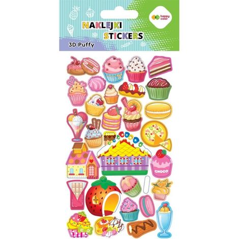 Puffy Sweets 3D-Aufkleber 10x20cm fröhliche Farben