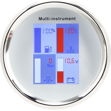 Jauge de température d'eau numérique 85mm, rétroéclairage LED, haute précision IP67 étanche, multifonction pour yachts, navires, bateaux rapides, cadran blanc, façade blanche 910 00271 (1/5)