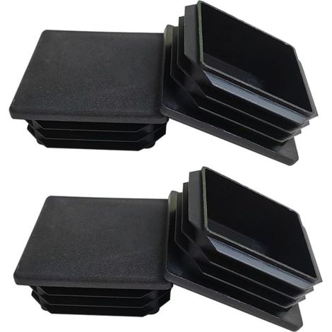 Set mit 4 Stopfen für 10x10 mm Vierkantrohre, schwarze Endkappen für Pfosten, Kunststoffschutz für Metallprofile