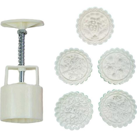 Mondkuchenform aus Kunststoff, 125 g, Blumenstempel-Ausstechform, DIY-Backzubehör