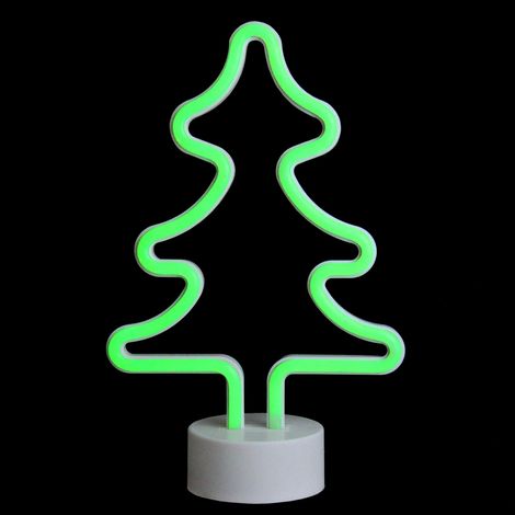 Lampe de nuit néon LED 3D en forme de sapin de Noël (cadeau) (1/5)