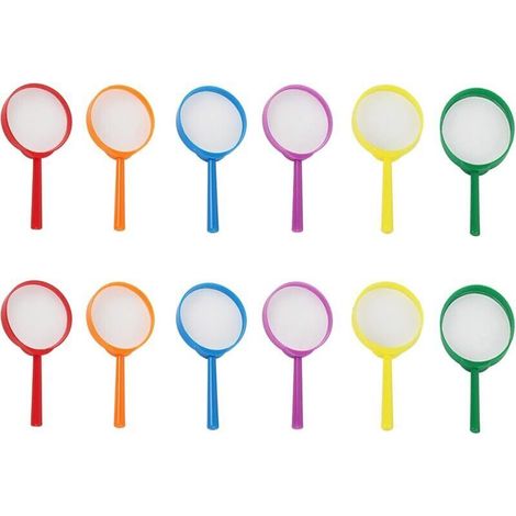 12 Pièces 60mm Loupes en Plastique, Loupe Colorée pour Enfants, pour Les Personnes âgées pour Voir des Images, Les Etudiants à Etudier, Le Chercheur Détective pour Enfants (1/4)