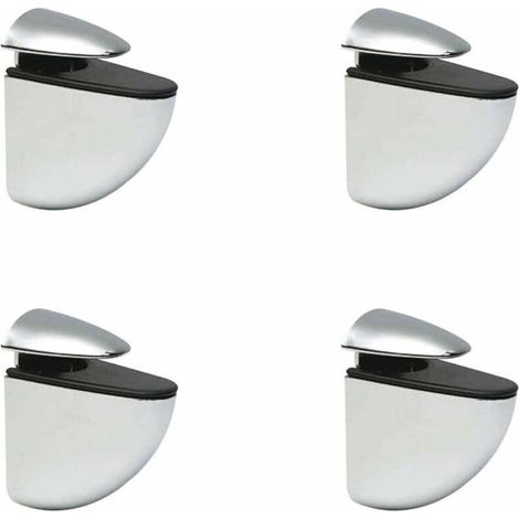 Un ensemble de 4 supports muraux pour étagères en verre, supports d'étagère réglables, épaisseur de verre maximale de 9 mm, avec vis.