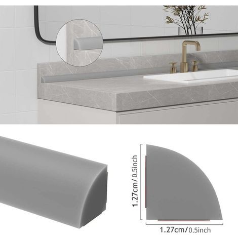 Trimec – Flexible PVC-Viertelrundleiste – Selbstklebende Badewannenleiste – 1 m x 1,27 cm – Hitzebeständig und wasserfest (1/5)