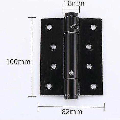 Charnière à ressort invisible (4 pouces, noir mat) avec amortisseur de fermeture automatique et ferme-porte dissimulé.