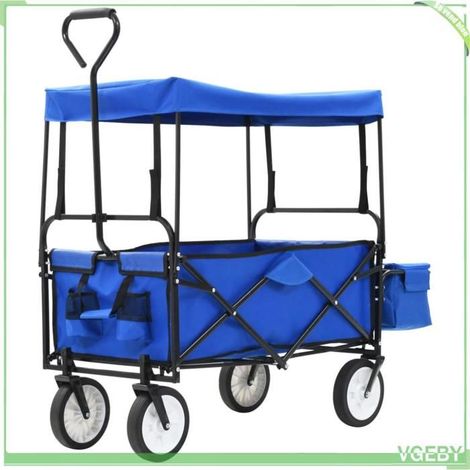 Chariot à main pliable - 147590 - Avec toit - Acier & tissu Oxford 600D - Capacité 75 kg (1/5)