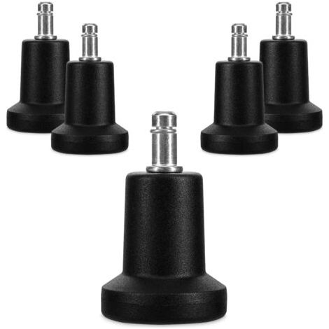 Cloches pour Chaise de Bureau - Lot 5 Embouts Remplacement roulettes de Chaise 10/22 mm - Pied de siège Fixe et Silencieux pour Sol Dur