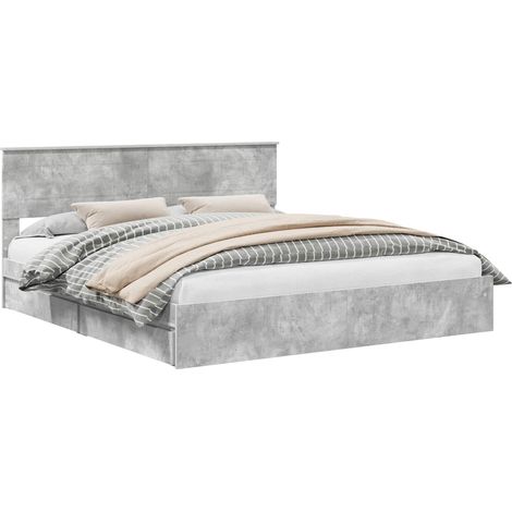 Maison Exclusive - Aufbewahrungsbett Beton Grau 200 x 200 cm Holz