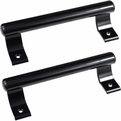 Poignée de porte coulissante en aluminium 200mm Poignée de porte en verre pour balcon Poignée de porte pour meuble de salle de bain Poignée en métal moderne (2 pièce noir ) (1/5)
