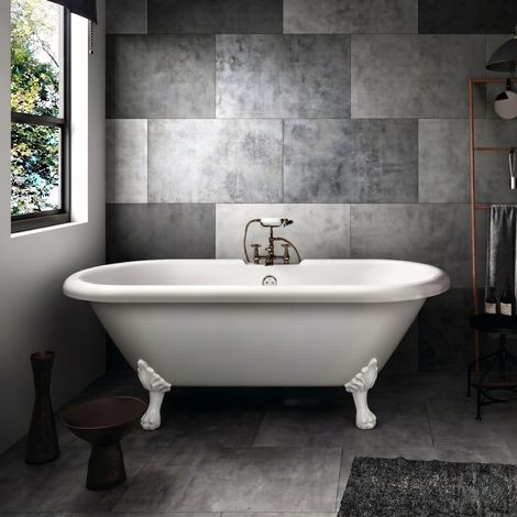 Bañera con patas CHELSEA  170 cm patas LEÓN BLANCAS
