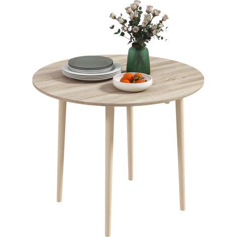 Table pliante ronde GLENN chêne clair (1/5)