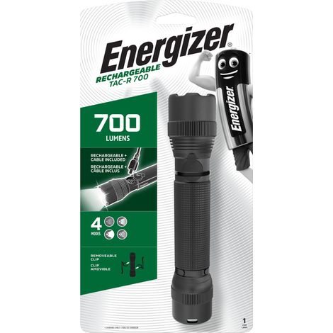 Linterna LED Táctica Energizer PMTRL8 – 700 Lúmenes, Recargable, MAXVIZ, IPX4, Aluminio Aeronáutico, 4 Modos de Luz (1/5)