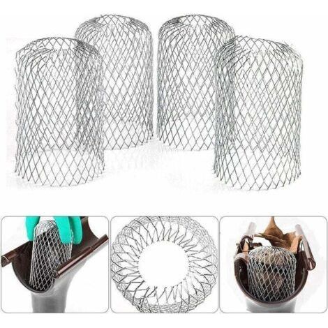 Lot de 4 grilles de filtre en aluminium pour gouttière Protection de gouttière pour gouttière Protection de tuyau de descente