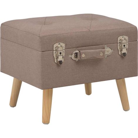 Sgabello con Contenitore 40 cm in Tessuto Marrone vidaXL (1/5)