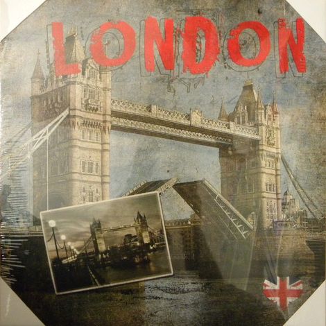 Cadre en toile London Tower Bridge vintage 40 x 40 cm