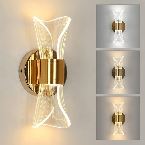 12W Dimmbare LED-Wandleuchte – Goldfarben – 3000K/4000K/6000K – Metall und Acryl – Für Wohn- und Schlafzimmer – Ausleuchtungsbereich 10-15 m² (1/5)