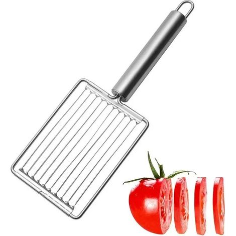 Trancheuse de tomate, trancheuse d'oeufs portative en acier inoxydable, hacheuse d'oignon, outil de cuisine pour couper le jambon, les fruits, les pommes de terre, pour mandoline multiple (1/2)