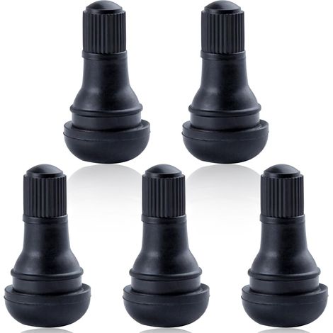 Caoutchouc Snap-in Court Noir Tige de Valve De Pneu Tubeless Tiges De Valve De Pneu pour Tubeless 0,453 Pouce 11,5 mm Trous de Jante sur Pneus De Véhicule Standard (1/5)