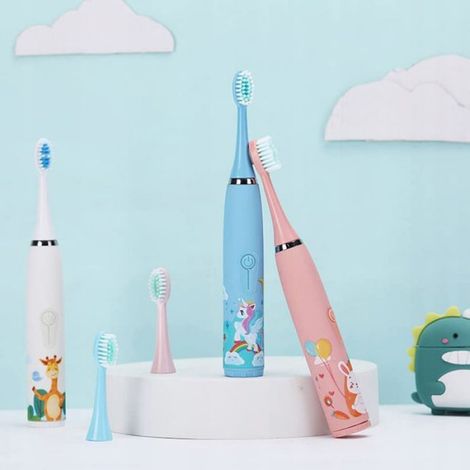 Brosse à dents électrique - 1 pièce, Rose sonique enfant 2-15ans hygiène dentaire - Couleur rose Étiquette (1/5)