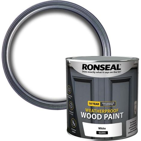 Ronseal 10 Year Weatherproof Wood Paint White Gloss 2.5 litre (1/5)