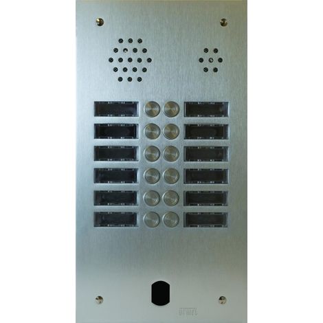 Plaque audio alu 2r 12bp 2VOICE complete URMET A83/212M