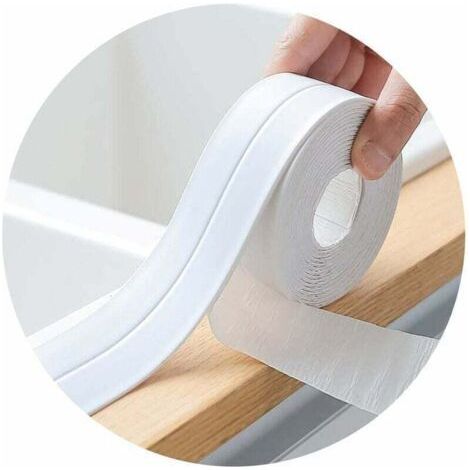 Ruban d'Étanchéité Silicone Blanc Anti-Fuite et Anti-Moisissure (2 x 3.2m) - Pour Salle de Bain, Cuisine et Joints de Carrelage - Adhésif Haute Adhérence et Imperméable (Réf: 56Vingt)