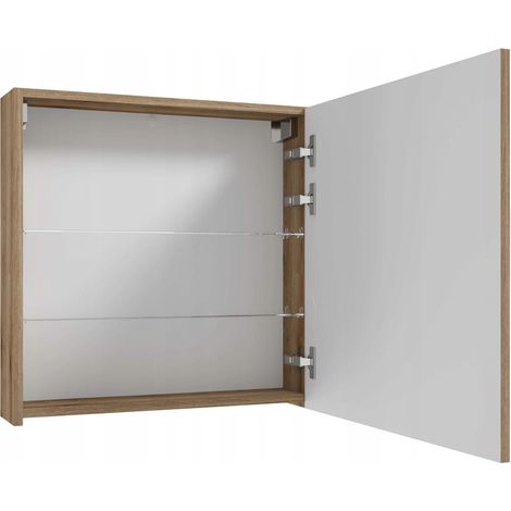 Badezimmerschrank mit Spiegel, hängend, 60x60 cm, Eiche evoke Rietti