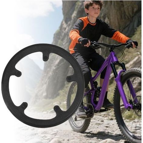 Protège-Chaîne de Vélo,Protecteur de Pédalier de VTT avec 5 Trous pour Toutes Saisons Cadres 40 Dents Usage Urbain Tout-Terrain (1/5)