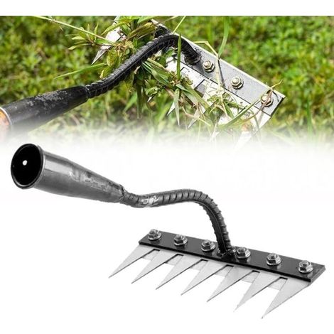 Râteau de Désherbage de Jardin en Acier au Carbone, 7 Dents Râteau de Jardin en Métal Très Résistant, Râteau en Fer pour Jardinage Et Désherbage Outil de Jardin Râteau À Main pour Déchaumage (7-Dents) (1/4)