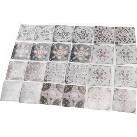 24 autocollants muraux 15x15cm imperméables anti-huile épais adhésifs déco pour maison cuisine salle de bain (1/5)