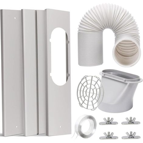 Portable Air Conditioner Window Sealing Kit, Easy Installation, Vertical/Horizontal Adjustable, Robust and Lightweight Universal PVC Ventilation Kit, Airtight Seal, Style E