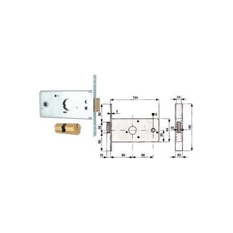 SERRATURA INFILARE PER FASCE CATEN. 1 MANDATA E SCR. MM.64 H 288600- - mm.60 (288.60.0) - 2 pezzi MG
