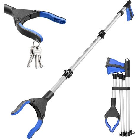 Pince Ramasse Objet - 110cm - Alliage D'aluminium - Rotation 360° Et Aimant - Pour Personnes Âgées Et Mobilité Réduite - Noir (1/5)
