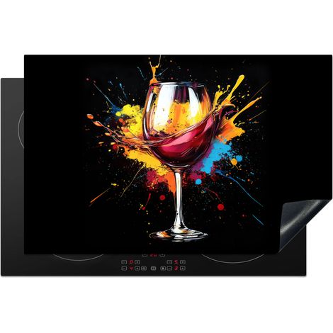 PROTECTION PLAQUE INDUCTION Vin - Verre - Graffiti - Boisson - Rouge - Peinture Tapis Pour Induction 80x52.2 cm (1/5)
