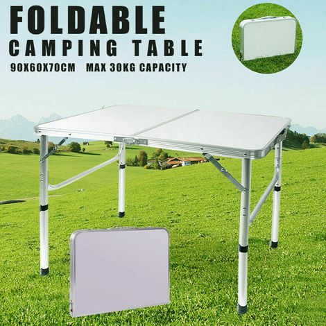 Folding Desk, 3FT Heavy Duty Aluminium Foldable Table, 2 Adjustable Height - 37cm/67cm, Fold Up Table, Easy to Transport with Carry Handle, For Indoor Study/Reading/Writing/Outdoor Camping/Picnic (1/5)