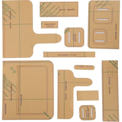 12 Acryl-Schablonen für Schultertaschen, Ledermuster, Zeichen- und Bastelbedarf für handgefertigte Kunsthandwerke. (1/5)