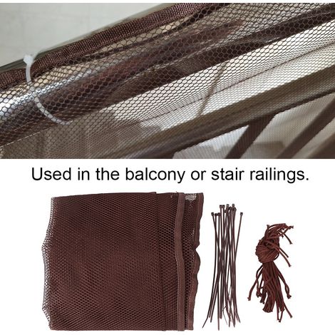 3 Meter langes Sicherheitsgitter für Treppen und Balkone – Dickes Polyestergewebe – Schützt Kinder und Haustiere – Inklusive 15 PP-Befestigungsbändern und Seil (1/5)