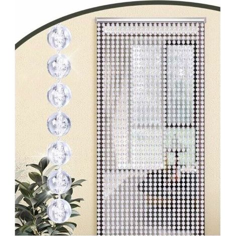 Rideau de porte en perles transparentes 80 x 180 cm