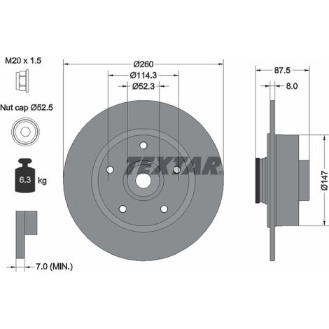 Lot de 2 Disques de frein Textar 92295203 RENAULT 432000166R 432009292R