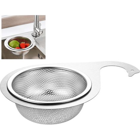 Panier d évier suspendu en acier inoxydable passoire multifonctionnelle et filtre à déchets alimentaires avec vidange rapide ustensile de cuisine 1 pièce (1/5)