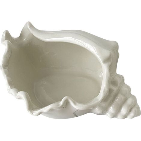 Coquillage Céramique Blanc pour Bijoux : Plateau Décoratif Style Marin pour Boucles d'Oreilles et Colliers, Soucoupe à Clés (1/5)