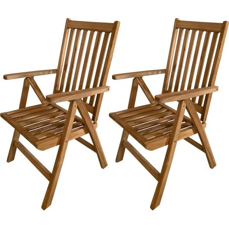 Axi Nuria Ensemble De 2 Chaises De Jardin Pliables Et Réglables, Bois De Teck 2 Assises De Balcon Pour Terrasse / Balcon / Extérieur (1/5)