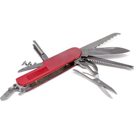 Coltellino Svizzero Pieghevole Multiuso In Acciaio Inox Tascabile Da Campeggio