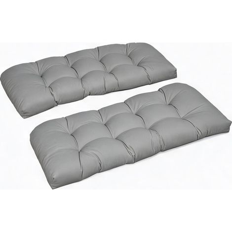 Coussin de banc 2 places surpiqûres 110 x 48 x 8 cm polyester (1/5)
