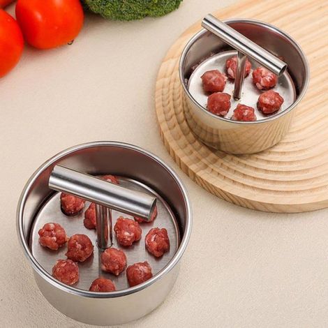 Machine à boulettes de viande en acier inoxydable,12 boules,outil de presse à boulettes de viande, anti-adhésif, moule de cuisine