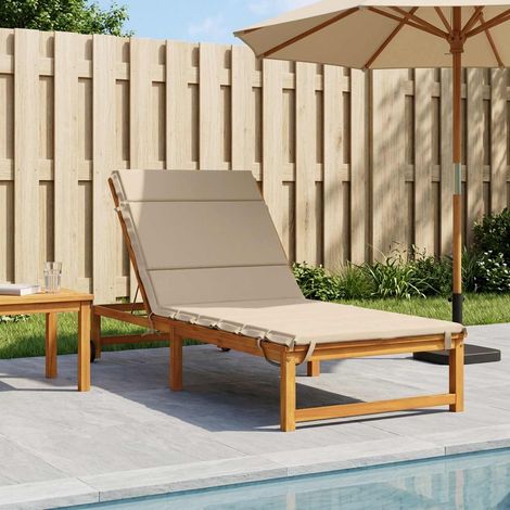 vidaXL Coussin de transat GEMERT 100 % polyester Crème 200 x 90 x 3 cm (1/5)