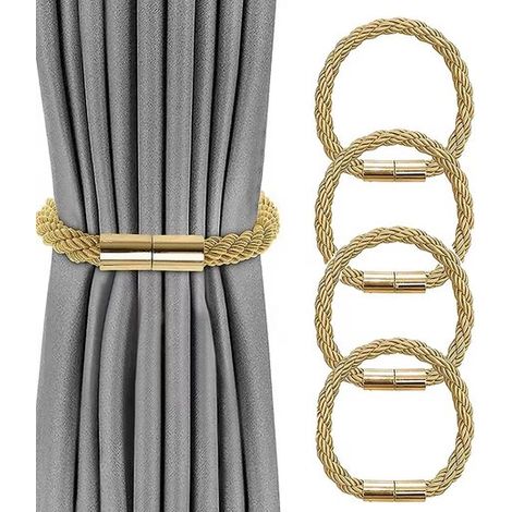 4 PIÈCES Embrases pour Embrase Rideaux Aimanté, Attache Rideau Aimantée, Mbrasses Magnétiques pour Rideaux pour décoration de Salon, Bureau et Chambre à Coucher (1/4)