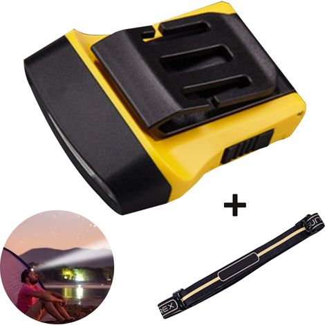Lampe Capteur De Mouvement Rechargeable - Lampe LED COB À Clip - Lampe Frontale Avec Lumière Rouge Pour Pêche Camping Randonnée Lecture - 1 Pièce (1/5)